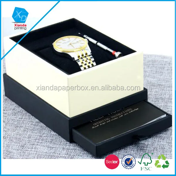 men original watch box black packaging case gift box with vip