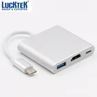 Aluminium alloy customize logo usb 3.1 type c to 3.0 USB and USB type C adapter hub