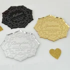 Wedding Place Card Wedding Tabletop Custom Engraved Floral Acrylic Lucite Wedding Place Card