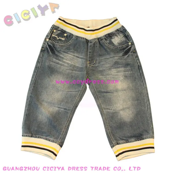 COW Boys fashion jeans with rib custom design midium jeans