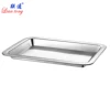 Factory wholesale all size stainless steel 2 cm deep square tray fruit tray canteen food serving tray