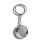 Custom cute metal silver trolley round coin keychains for best friend
