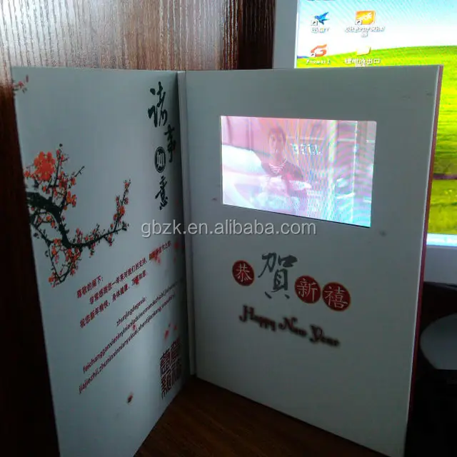 custom promotion gift lcd video brochure card module for wedding