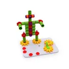 Hot sell bright colors kids plastic DIY building educational toy blocks game set