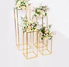 Wedding flower stand arrangement table centerpiece metal gold plating weddings geometric road lead for party