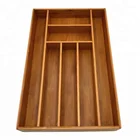 Home and kitchen storage bamboo cutlery drawer organizer