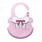 Custom Soft Foldable Waterproof Silicone Girl Bibs Baby Organic Kid Bib