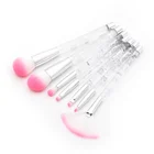 7pcs Liquid Glitter Brushes Makeup Professional wholesale Quicksand transparent bling bling handle Makeup Brush set