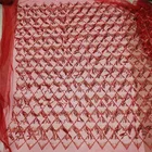 QALHH-011-Wholesale cheap fringe bohemian 3+5mm red sequin tassel fabric for dresses