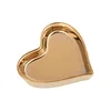European Style Gold Ceramic Heart Jewelry Ring Dish Tray Trinket Plate for Daily Life