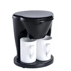 2018 hot selling black color 450 watts power 2 cup electric mini coffee maker with 2 white porcelain cup