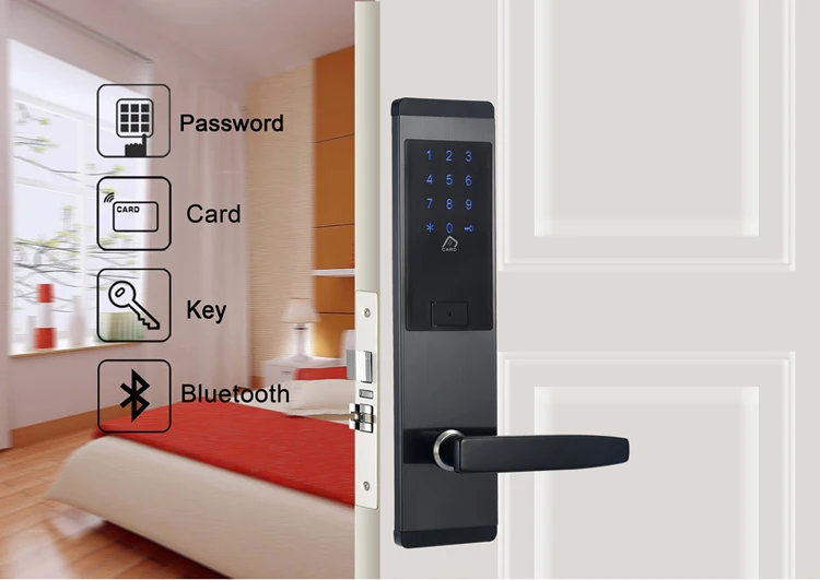 ble wifi智能门锁电子数字代码rfid卡ttlock app ansi酒店门锁安全