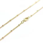 14k Gold Plated Satellite Beaded Curb Necklace chain for Jewelry Making