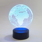 Christmas decor LED usb touch sensor RGB 3d illusion Earth table night lamp acrylic kids 3d led night light