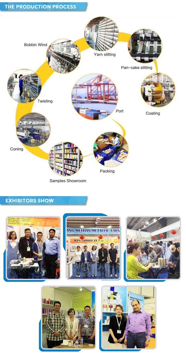 MH type metallic yarn copper color for weaving with good quality