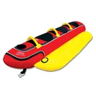 Custom 3 Person Boat Lake Tube Triple Rider Inflatable Hotdog Banana Towable Tube Boat Toys with Nylon Cover