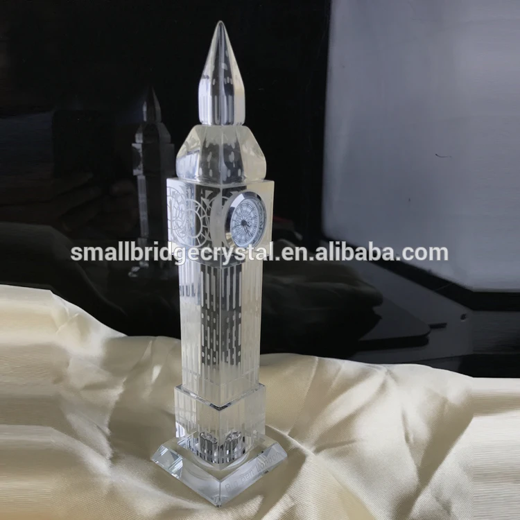 product souvenir gifts london 3d crystal building model sandblasting glass crystal big ben-26