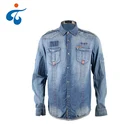 Top quality cheap new personalized long sleeve casual mens heavy denim shirt pictures