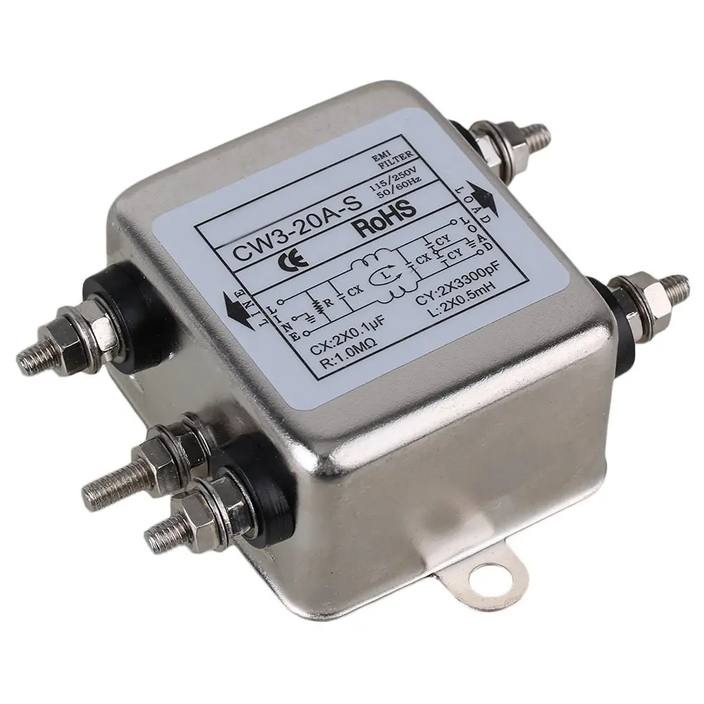 cw3-20a-s ac power single phase filter noise suppressor