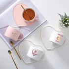 Marble Mugs Gold Plating Couple Lover's Gift Milk Coffee Tea Breakfast Porcelain Cup ceramic mug with lid