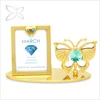 Hot Sale Gold Plated Metal Birthday Crystal Butterfly Photo Frame