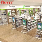 Pharmacy Shop Design Display Rack Wooden Medical Store Furniture With Gondola Shelf