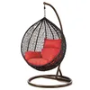 Outdoor patio rattan hanging wicker egg chair patio swing chair with stand