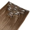 Cuticle unprocessed double drawn skin weft 100% human hair clip in hair full head extensions clip in human
