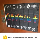 Cheap custom 100%polyester rainbow coexist pride flag