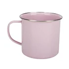 Unbreakable cold Insulated beer sports galvanized Steel coffee colourful pink enamel metal coffee camping mug with handle