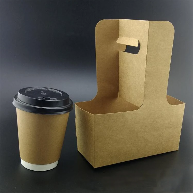 Take Away Paper Cup Holder Coffee Corrugated Paper Cup Holder Durable