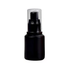 Fancy beautiful small glass cosmetic packaging 1OZ matte frosted black skincare serum bottles with pump