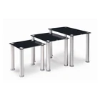 Hot sale wholesale black tempered glass top stainless steel indian side table
