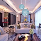 Chandelier Shades SY Vintage Blue Crystal Glass Metal Pendant Lamp Shade