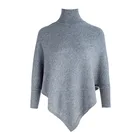 Wholesale high quality knitted lady luxury poncho sweater cashmere sweater