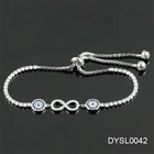 Duoying Jewelry Cute CZ Inlaying 925 Silver Infinity Bracelet Jewelry for Lover