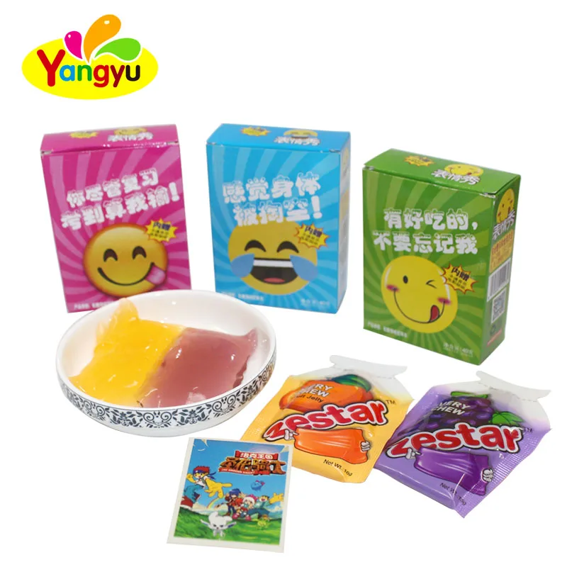 Expression pattern jelly candy with sticker