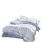 Simple wind comforter warm brocade silk jacquard lace edge bedding set of four