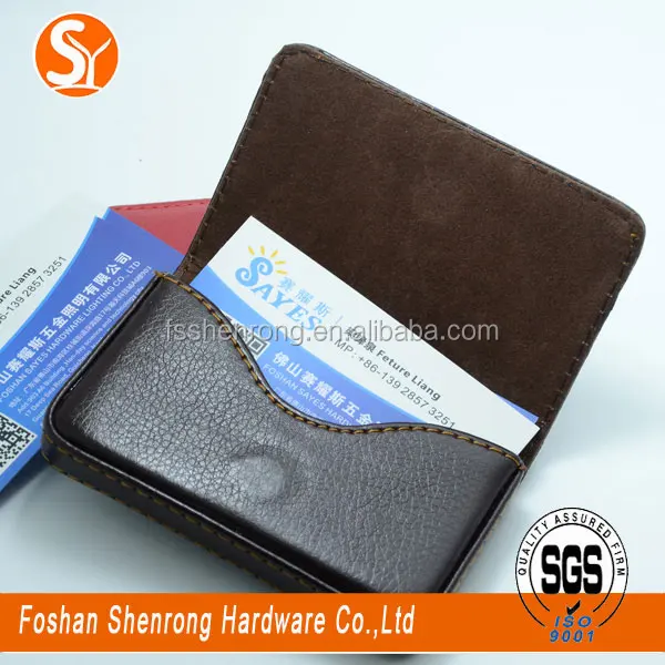 keychain promotional pu soft leather name card holder
