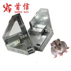Metal humane live quickly catch mice rat mouse corner Trap with 2 doors