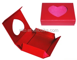 wholesale red magnetic folding paper gift box magnet packaging