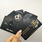 Custom logo stainless steel black metal business card
