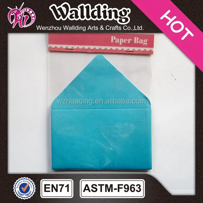 blue iridescent paper envelope for gift cards