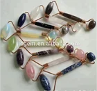 Rose quartz Green Aventurine precious Stone Massage wand Face Roller