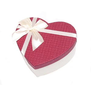 luxury fancy paper heart-shape chocolate rigid gift box with