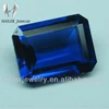 Synthetic emerald cut sapphire blue stones