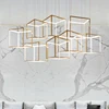 Customized Nordic creative square chandelier waterproof hanging stainless steel pendant light