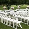 Wholesale cheap Rental Plastic Outdoor folding chair white color Banquet Party Resin wedding folding chair with fan back
