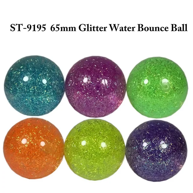 65mm glitter w ater bounce ball