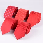 High Quality Newest Design Wedding Red Striped Men Silk Ties